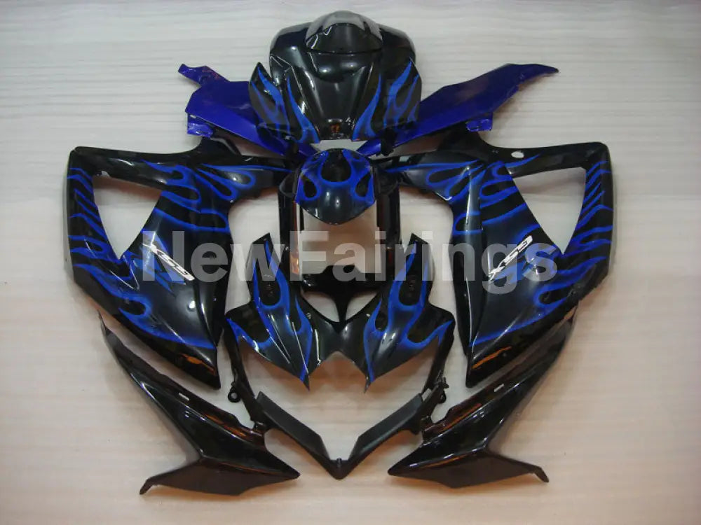 Black and Blue Flame - GSX-R600 08-10 Fairing Kit