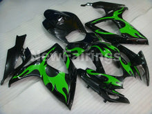 Laden Sie das Bild in den Galerie-Viewer, Black and Green Flame - GSX-R600 06-07 Fairing Kit -