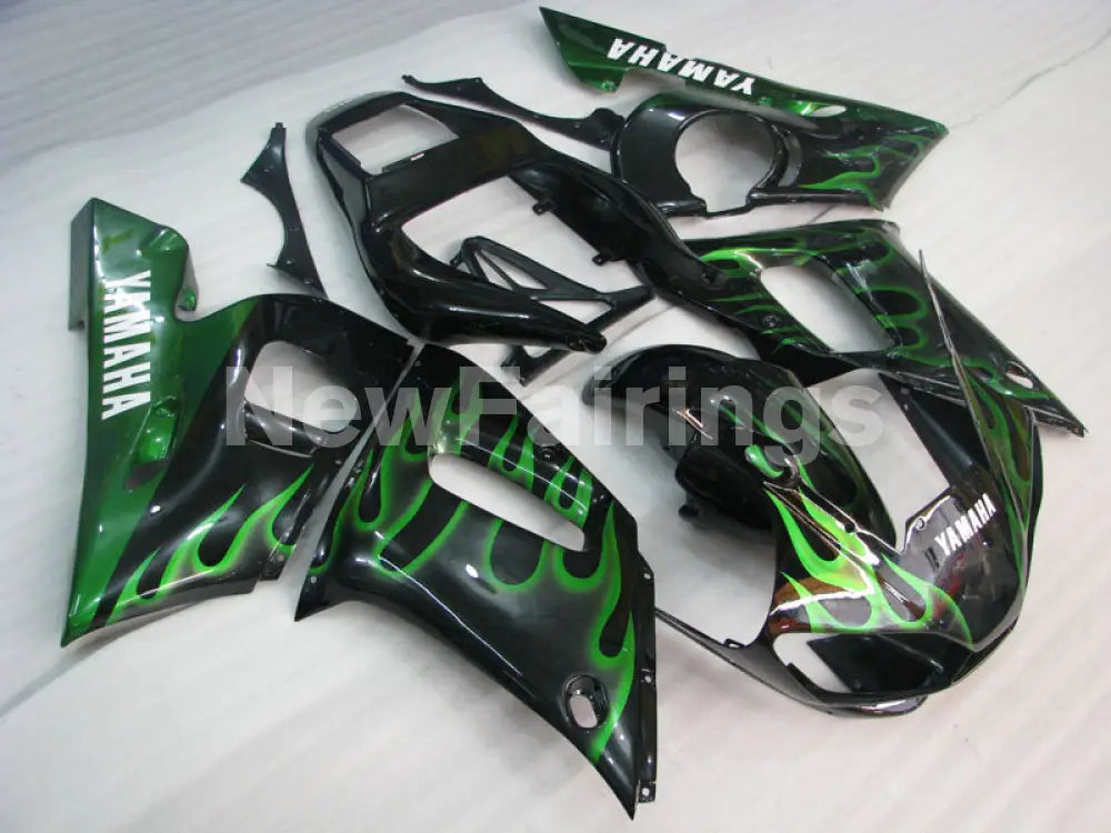 Black and Green Flame - YZF-R6 98-02 Fairing Kit Vehicles & Parts > Vehicle Parts & Accessories > Motor Vehicle Parts >