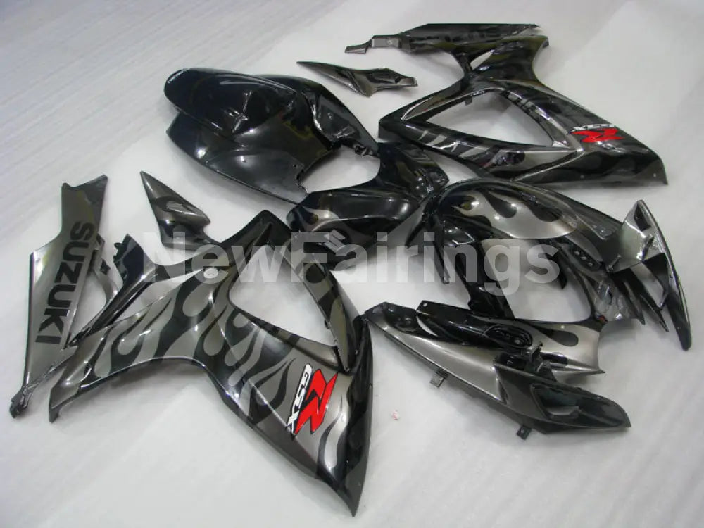 Black and Grey Flame - GSX-R750 06-07 Fairing Kit Vehicles