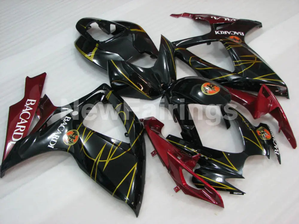 Black and Red BACARDI - GSX-R600 06-07 Fairing Kit -