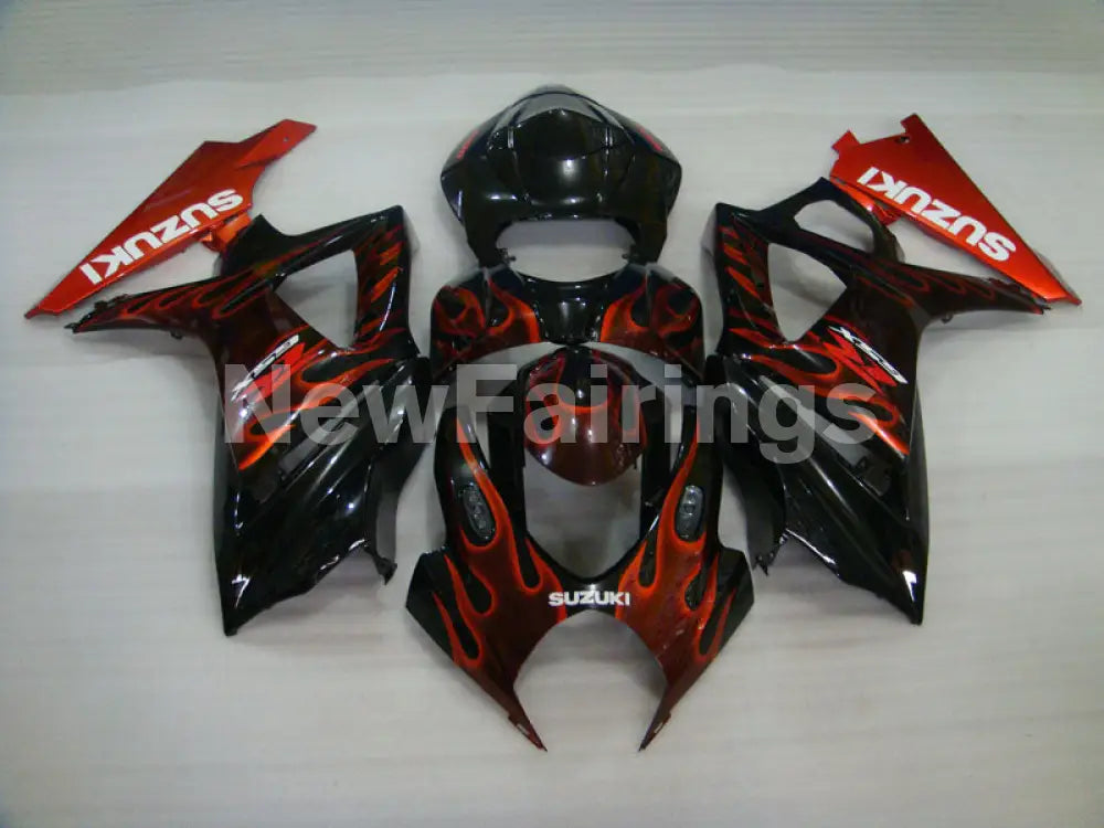 Black and Red Flame - GSX - R1000 07 - 08 Fairing Kit