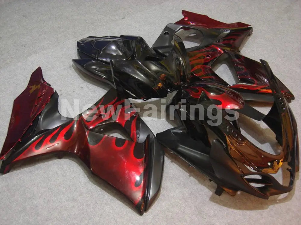Black and Red Flame - GSX - R1000 09 - 16 Fairing Kit