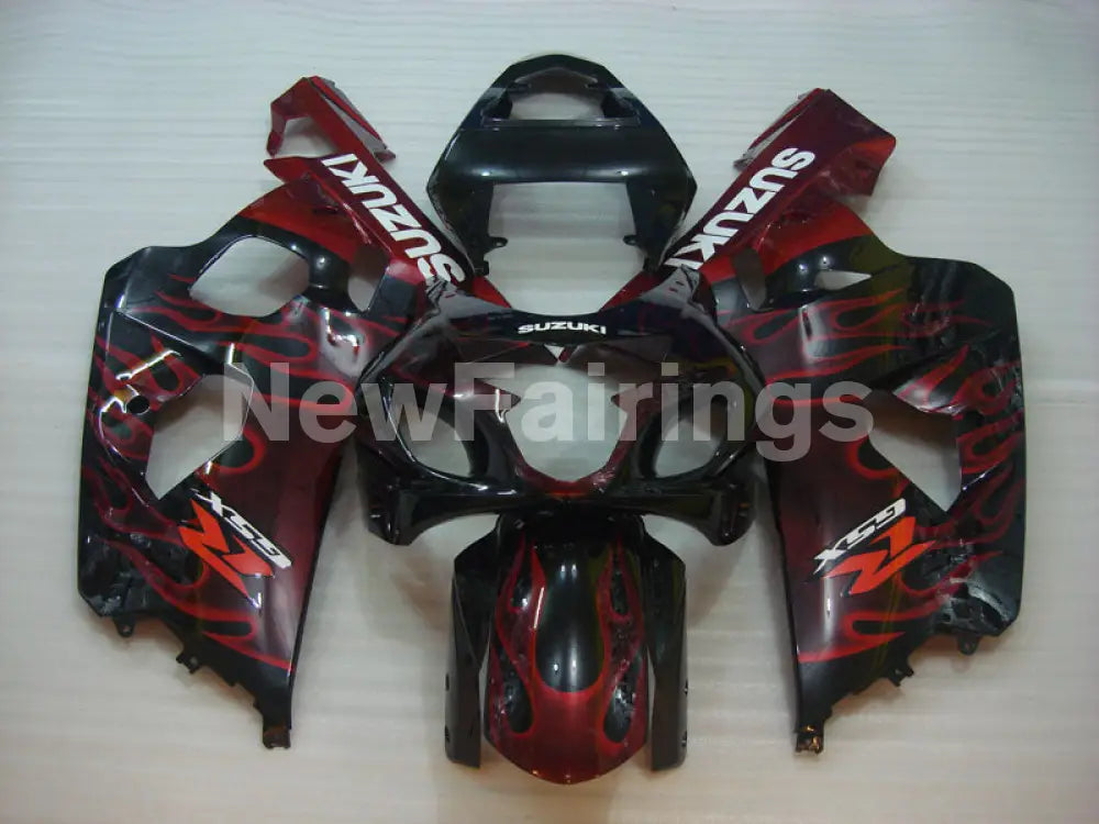 Black and Red Flame - GSX-R600 04-05 Fairing Kit - Vehicles