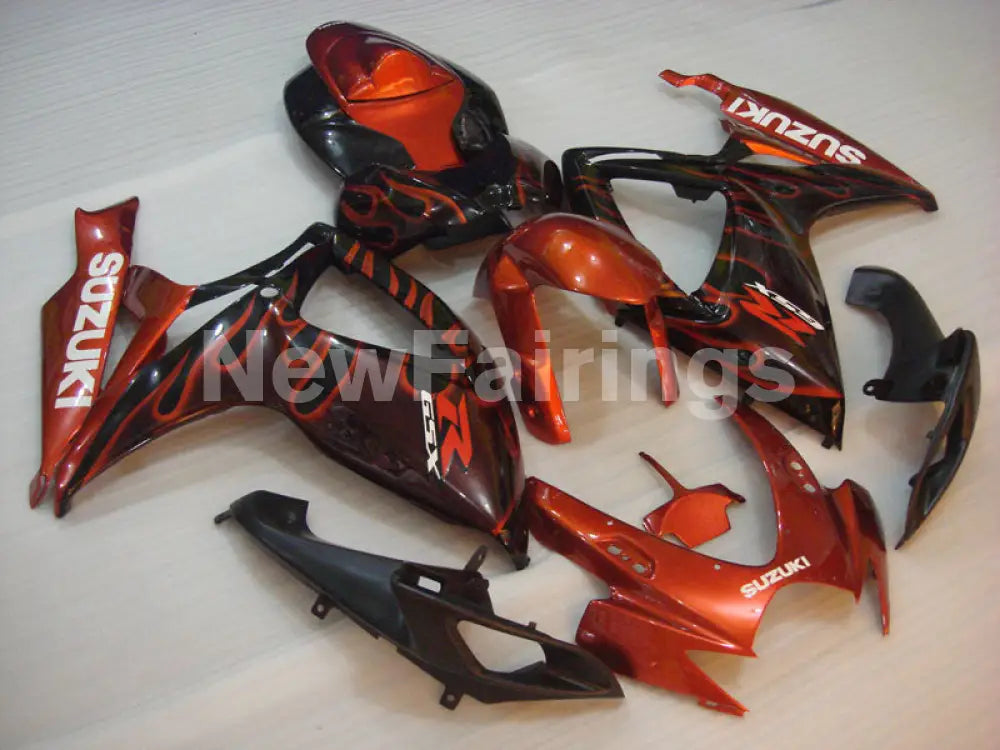 Black and Red Flame - GSX-R750 06-07 Fairing Kit Vehicles &