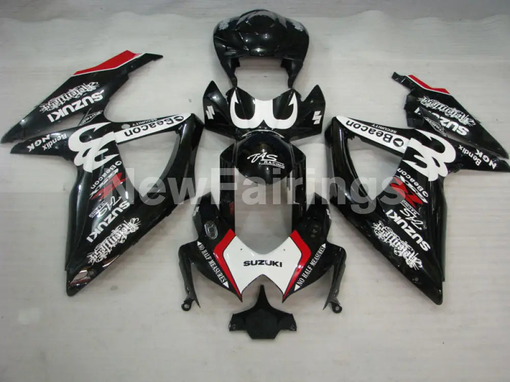 Black and White Beacon - GSX-R750 08-10 Fairing Kit