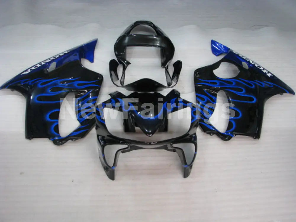 Black and Blue Flame - CBR600 F4i 01-03 Fairing Kit -