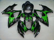 Laden Sie das Bild in den Galerie-Viewer, Black and Green Flame - GSX-R600 06-07 Fairing Kit -