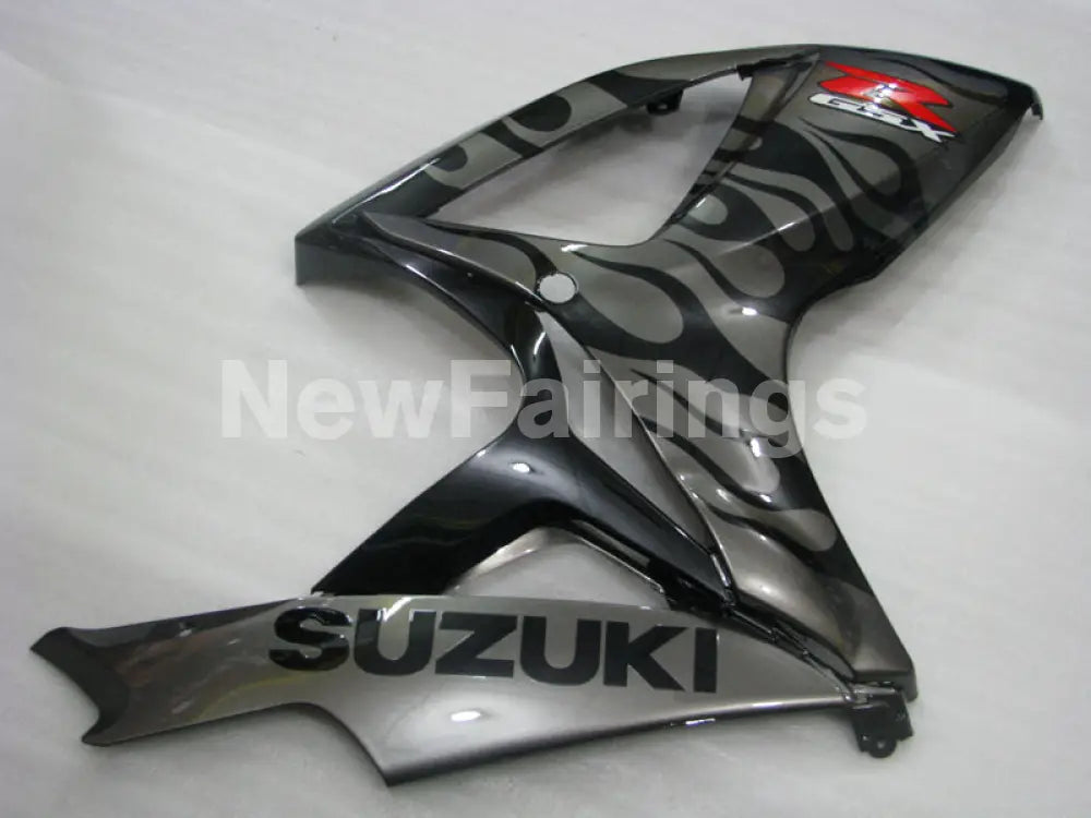 Black and Grey Flame - GSX-R600 06-07 Fairing Kit -