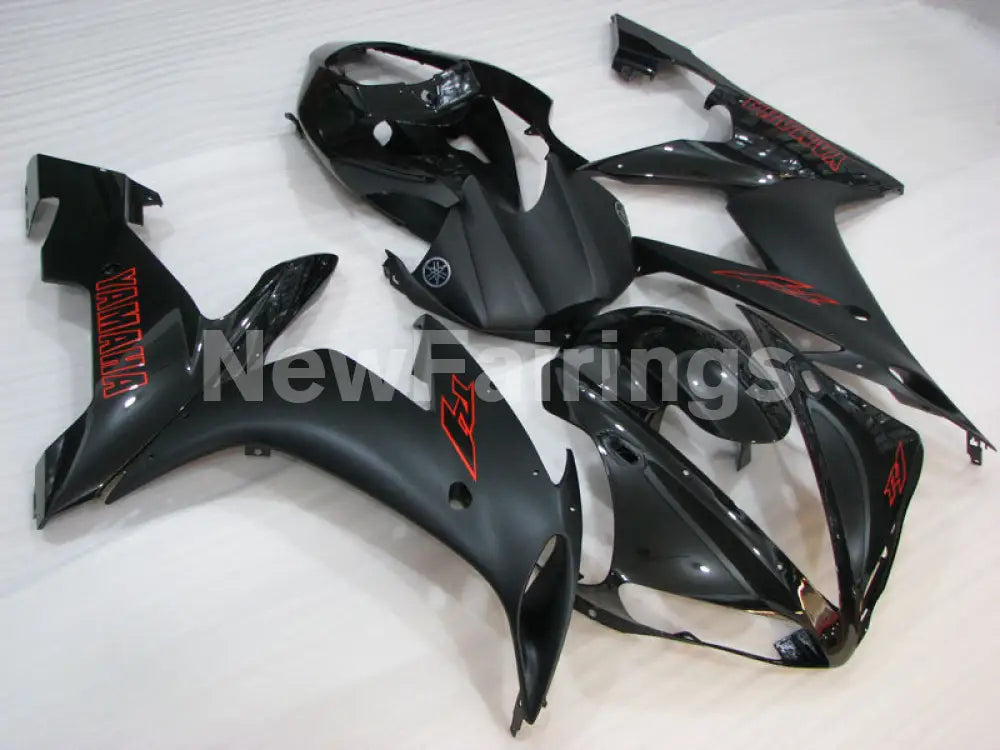 Black Matte Black red stickers Factory Style - YZF-R1 04-06