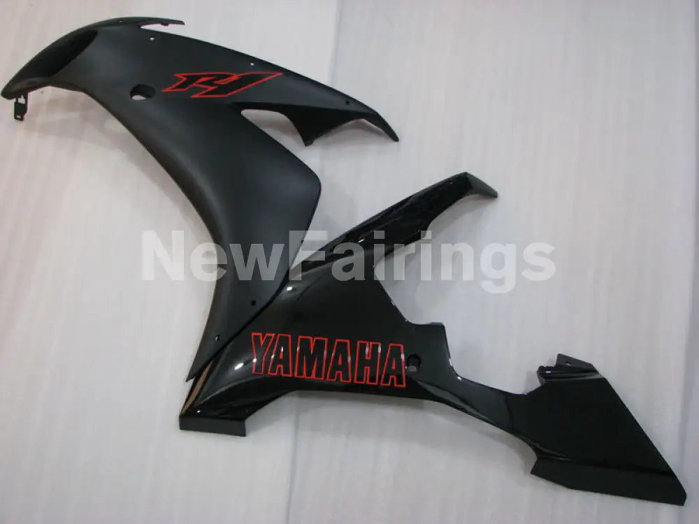 Black Matte Black red stickers Factory Style - YZF-R1 04-06