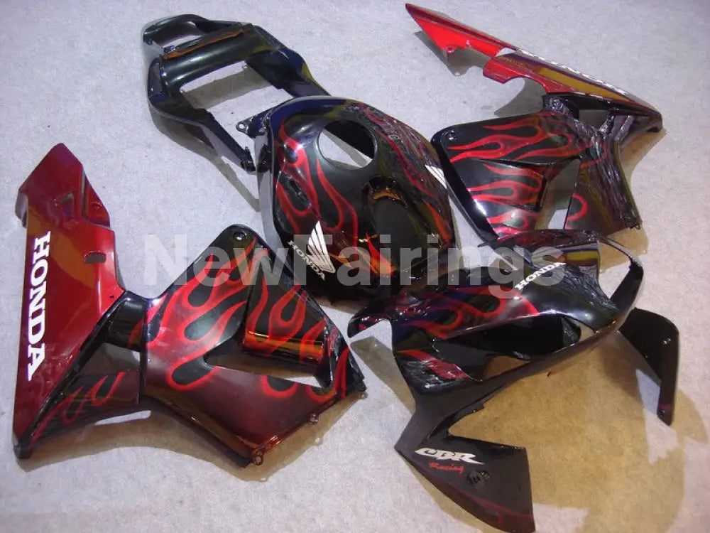 Black and Red Flame - CBR600RR 03-04 Fairing Kit - Vehicles