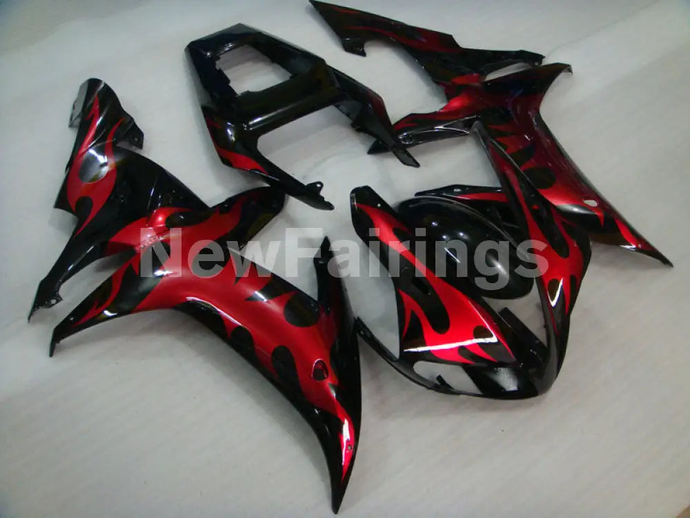 Black Red Flame - YZF-R1 02-03 Fairing Kit - Vehicles &