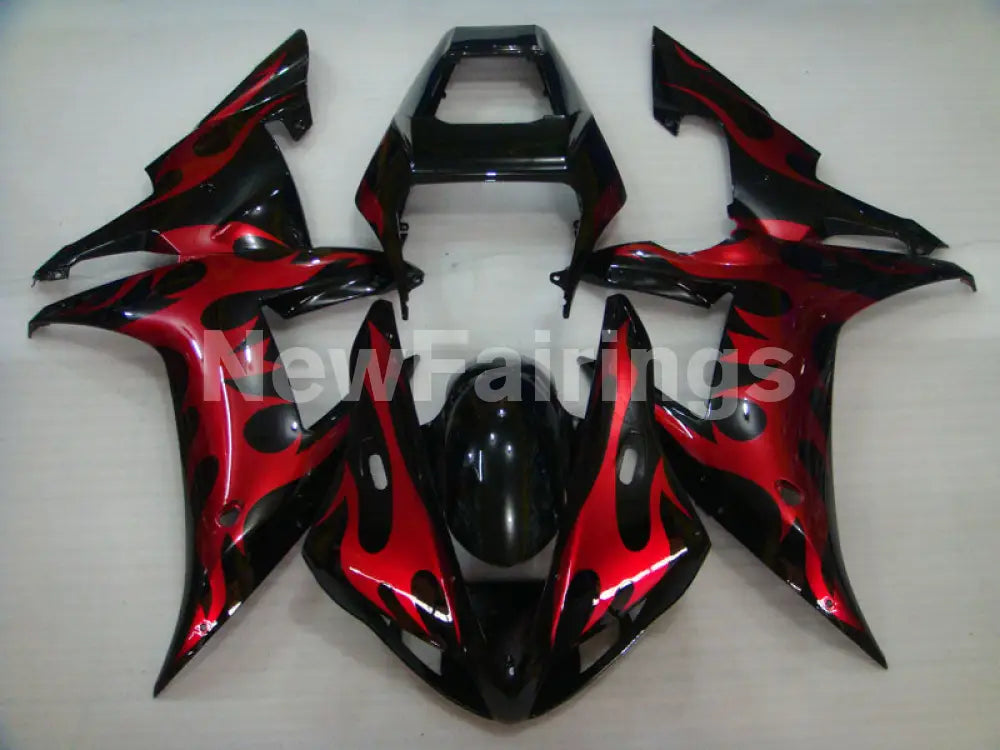 Black Red Flame - YZF-R1 02-03 Fairing Kit - Vehicles &