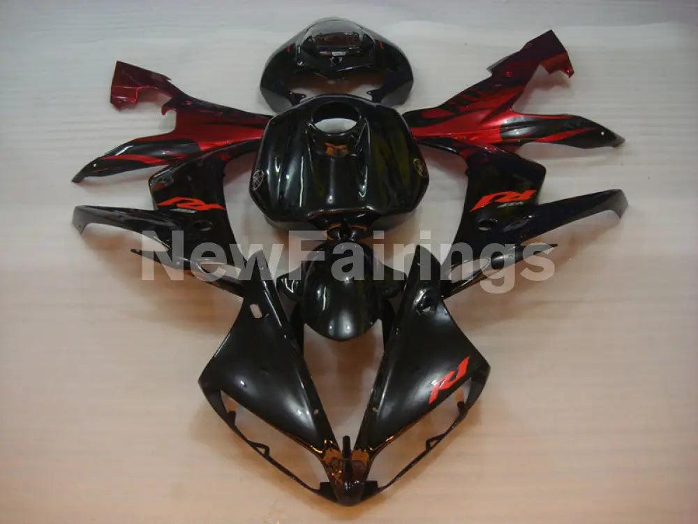 Black and Red Flame - YZF-R1 04-06 Fairing Kit - Vehicles &