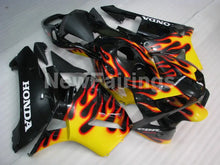 Laden Sie das Bild in den Galerie-Viewer, Black and Yellow Red Flame - CBR600RR 03-04 Fairing Kit -