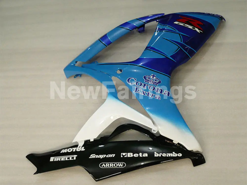 Blue and White Black Corona - GSX-R600 06-07 Fairing Kit -