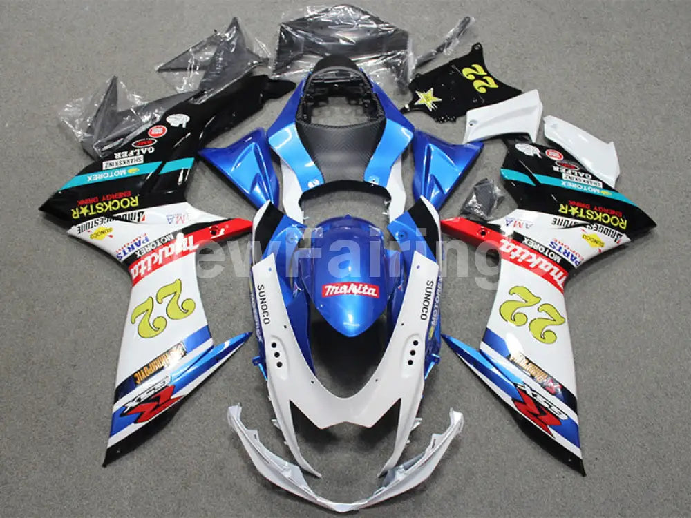 Blue and White Black ROCKSTAR - GSX-R750 11-24 Fairing Kit