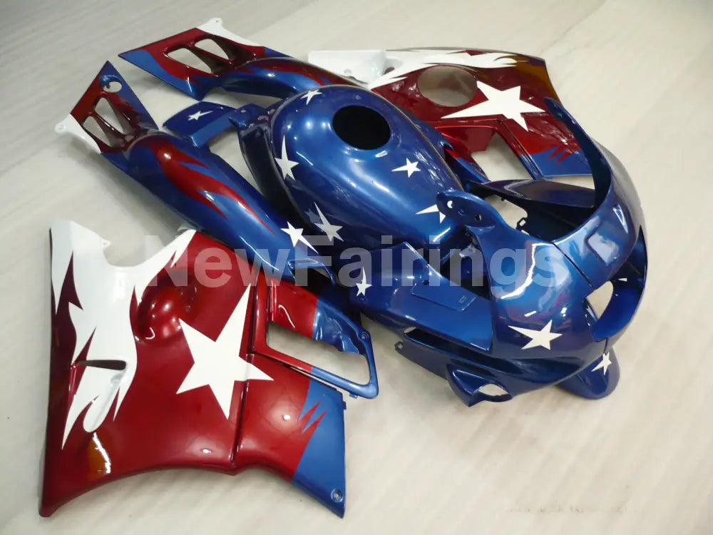 Blue and Wine Red Star - CBR600 F2 91-94 Fairing Kit -