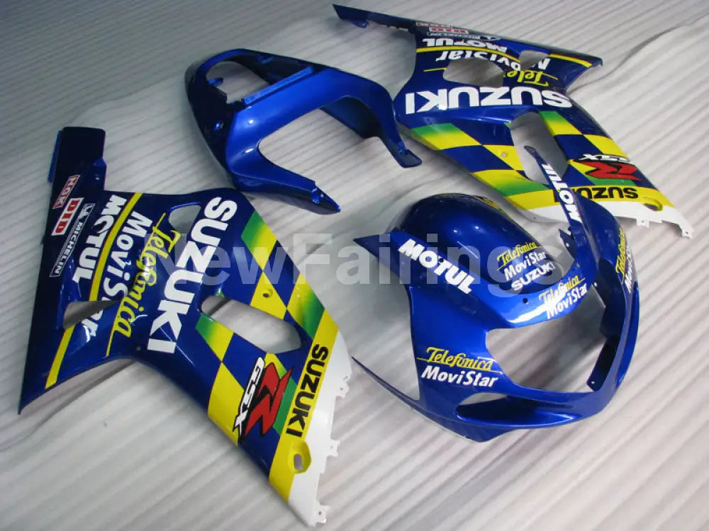 Blue and Yellow Movistar - GSX-R600 01-03 Fairing Kit -