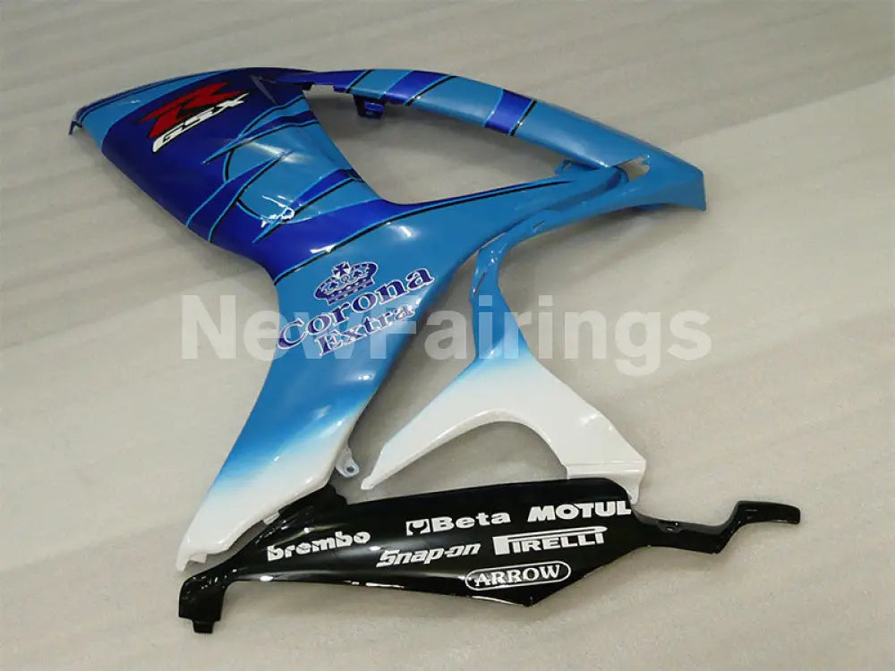 Blue and White Black Corona - GSX-R600 06-07 Fairing Kit -