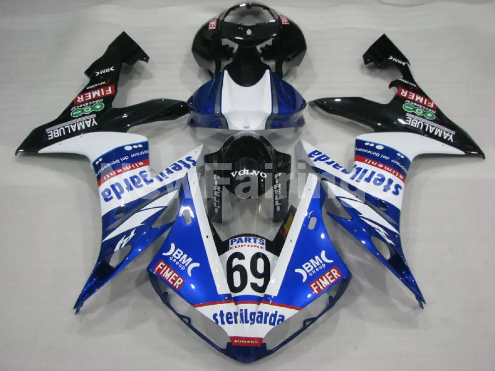 Blue and White Black Sterilgarda - YZF-R1 04-06 Fairing Kit