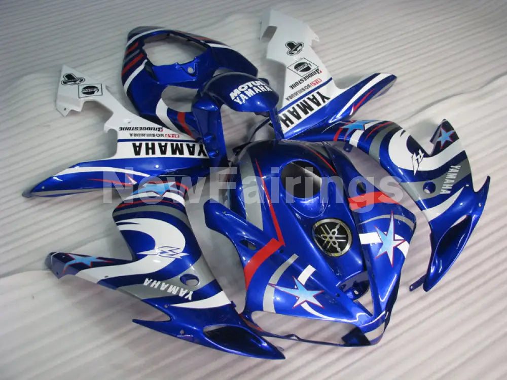 Blue and White Star - YZF-R1 04-06 Fairing Kit - Vehicles &