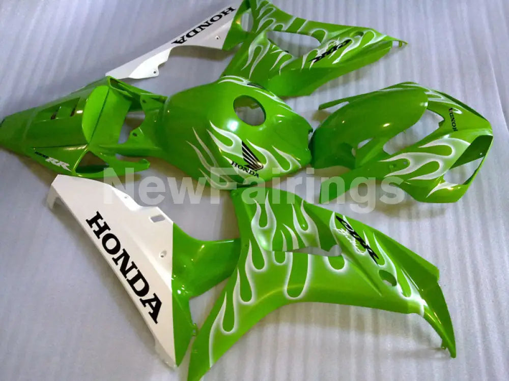 Green and White Flame - CBR1000RR 06-07 Fairing Kit -