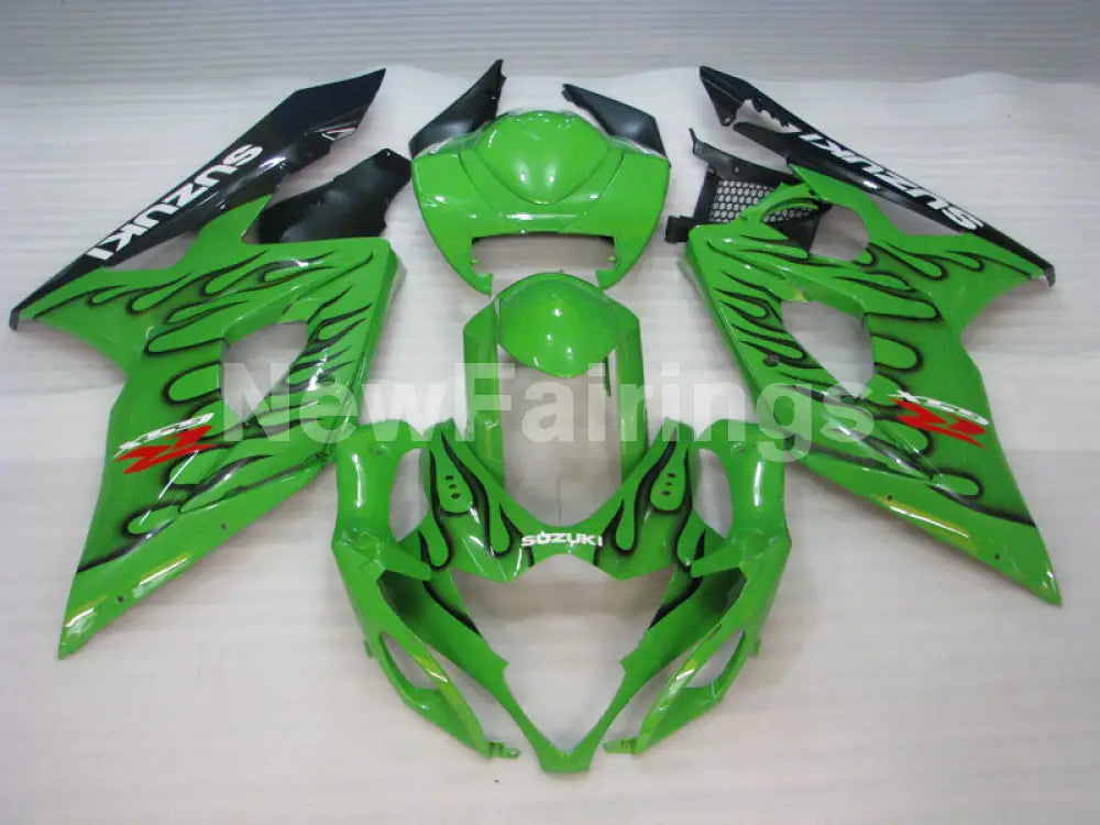 Green and Black Flame - GSX - R1000 05 - 06 Fairing Kit