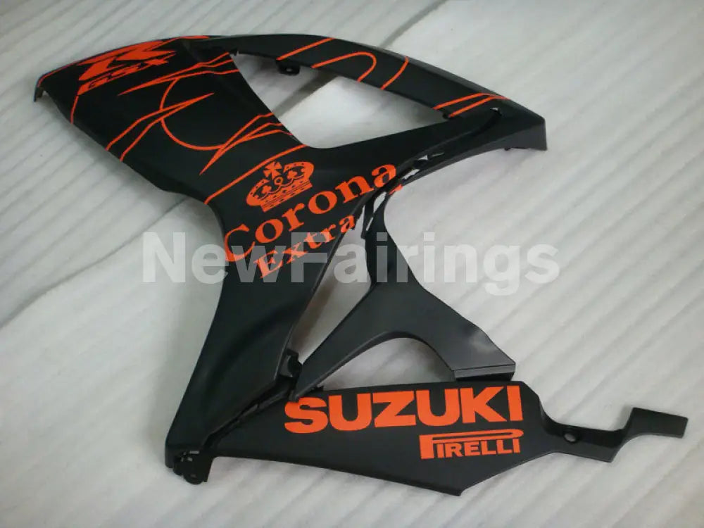 Matte Black and Orange Corona - GSX-R600 06-07 Fairing Kit