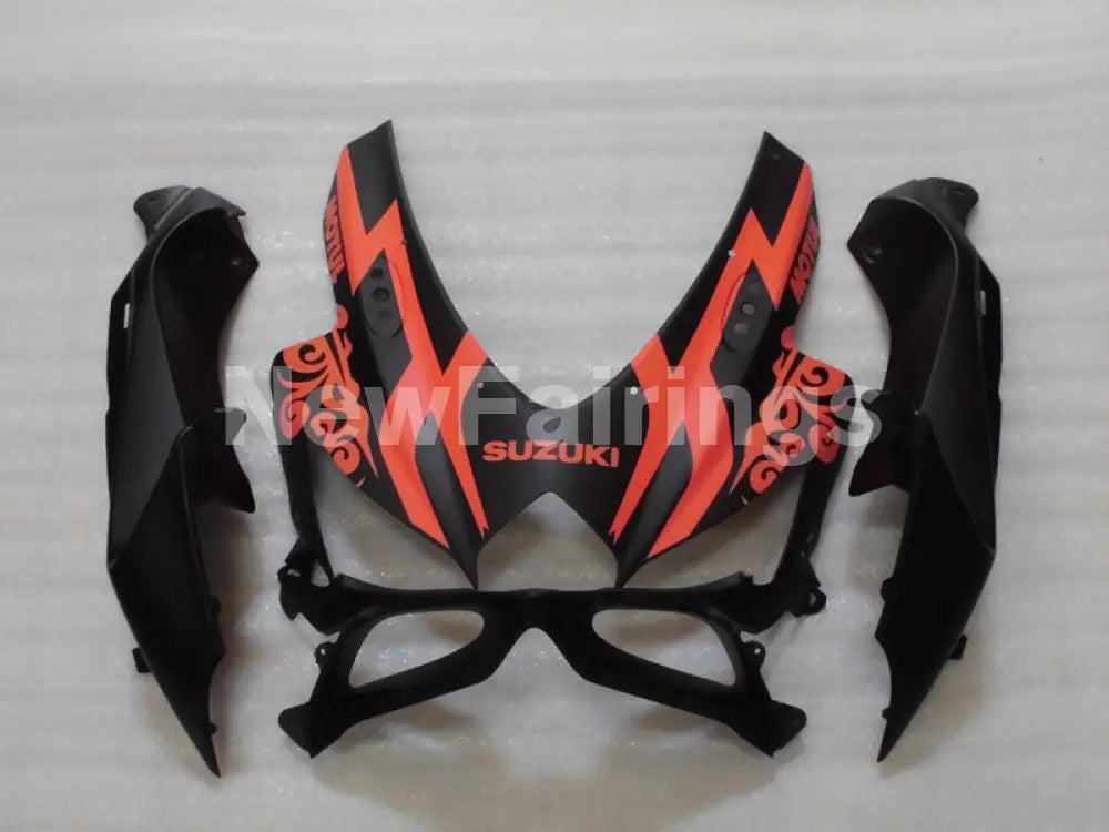 Matte Black and Orange Corona - GSX-R600 08-10 Fairing Kit