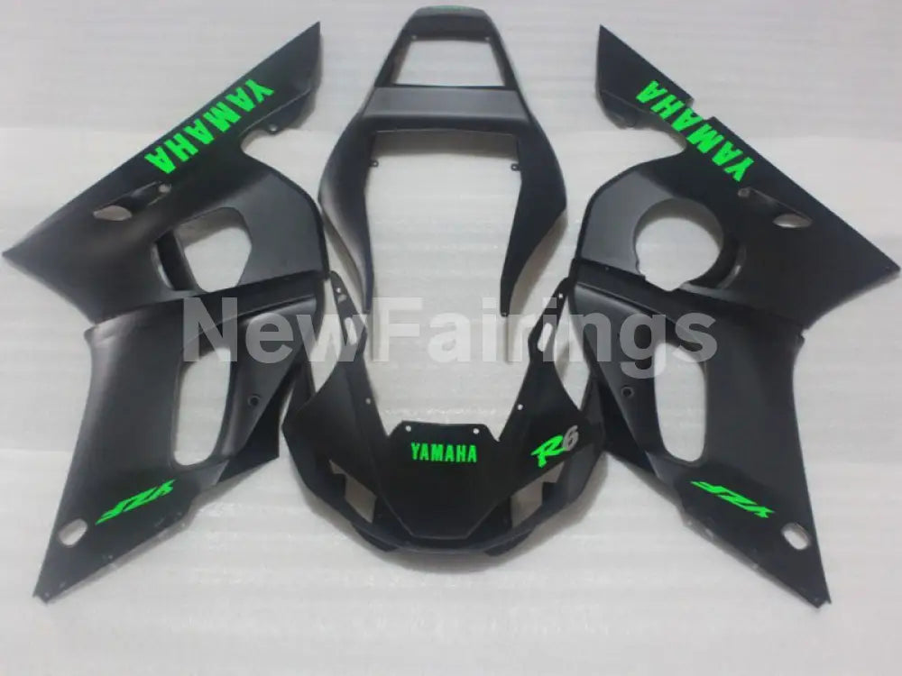 Matte Black with Green Decals Factory Style - YZF-R6 98-02 Fairing Kit Vehicles & Parts > Vehicle Parts & Accessories >