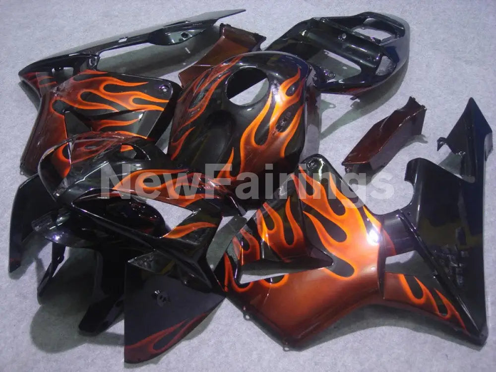 Orange and Black Flame - CBR600RR 05-06 Fairing Kit -