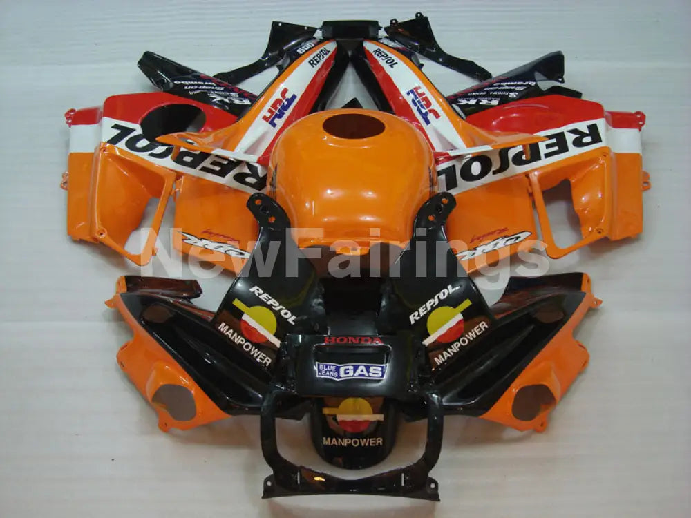 Orange Red and Black Repsol - CBR600 F2 91-94 Fairing Kit -