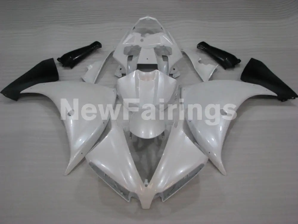 Pearl White Matte Black decals - YZF-R1 09-11 Fairing Kit