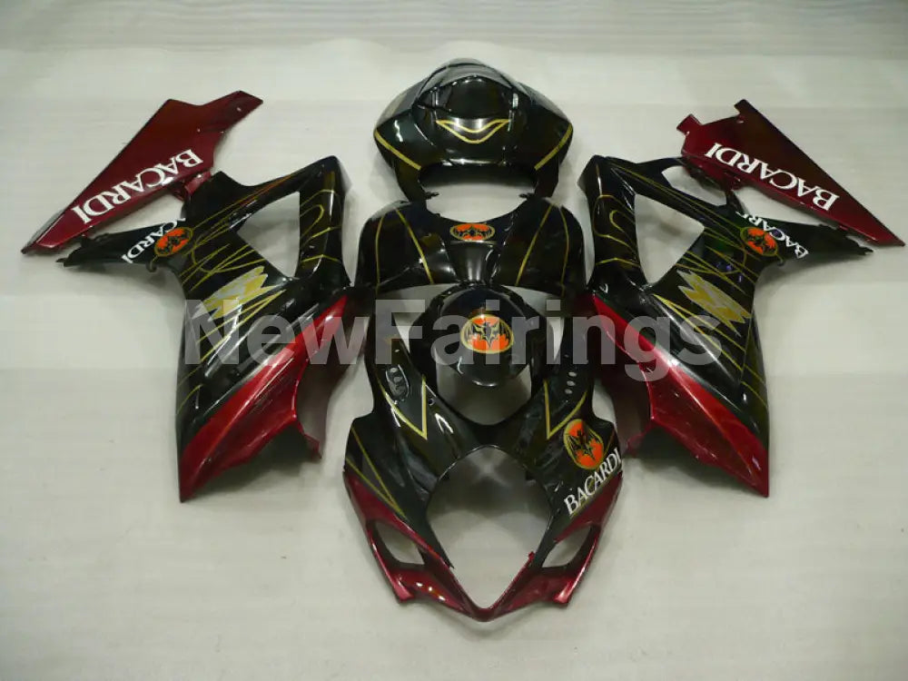 Red and Black BACARDI - GSX - R1000 07 - 08 Fairing Kit