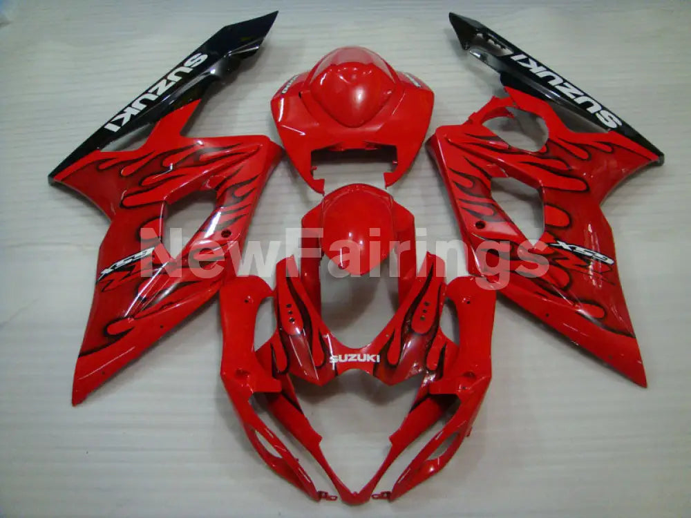 Red and Black Flame - GSX - R1000 05 - 06 Fairing Kit