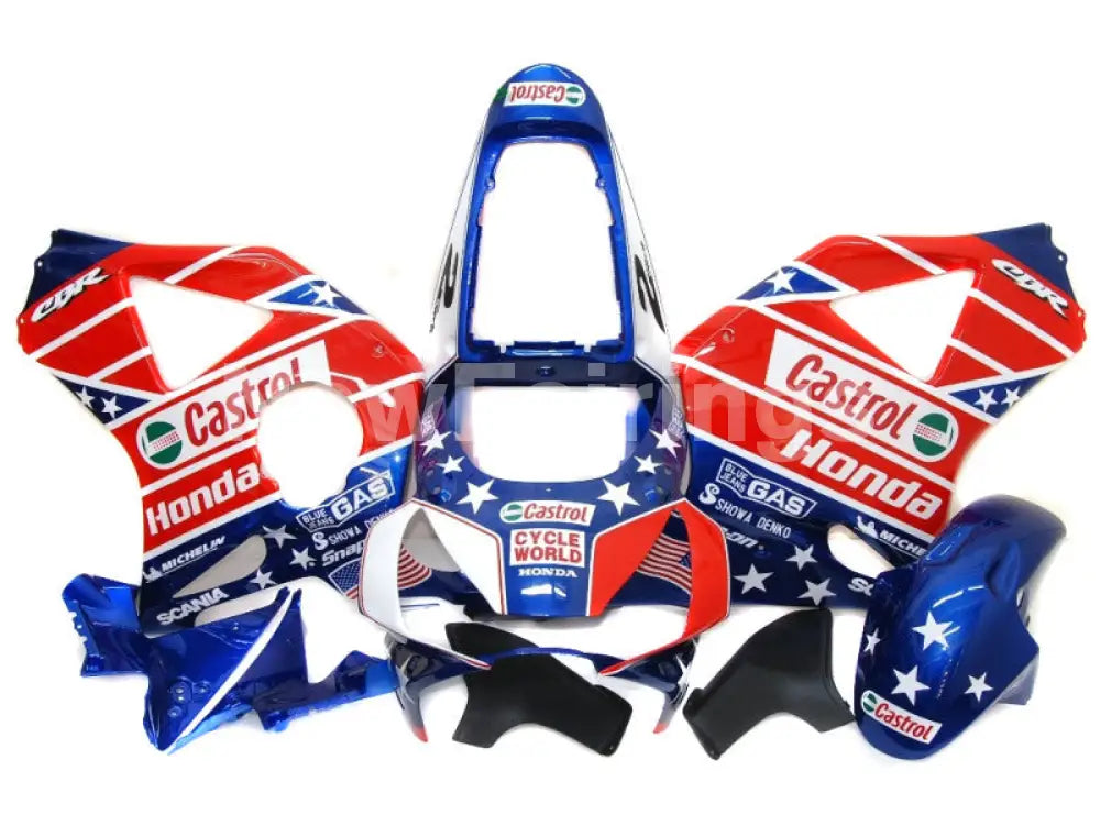 Red and Blue Castrol - CBR 954 RR 02-03 Fairing Kit -