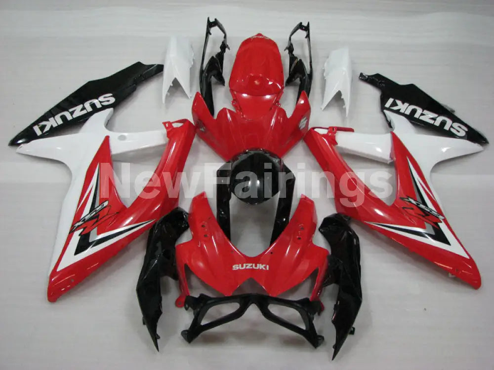 Red and White Black Factory Style - GSX-R600 08-10 Fairing