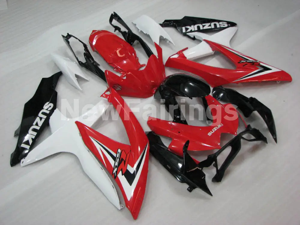 Red and White Black Factory Style - GSX-R600 08-10 Fairing