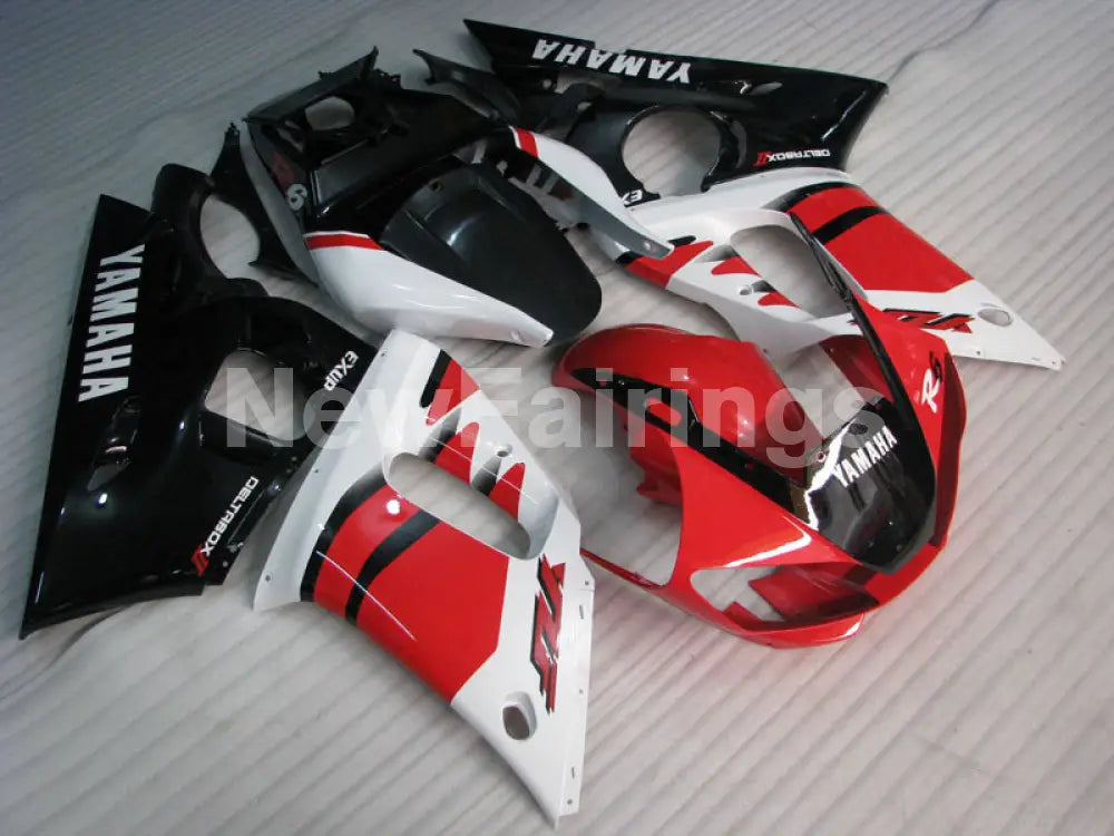 Red and White Black Factory Style - YZF-R6 98-02 Fairing Kit Vehicles & Parts > Vehicle Parts & Accessories > Motor