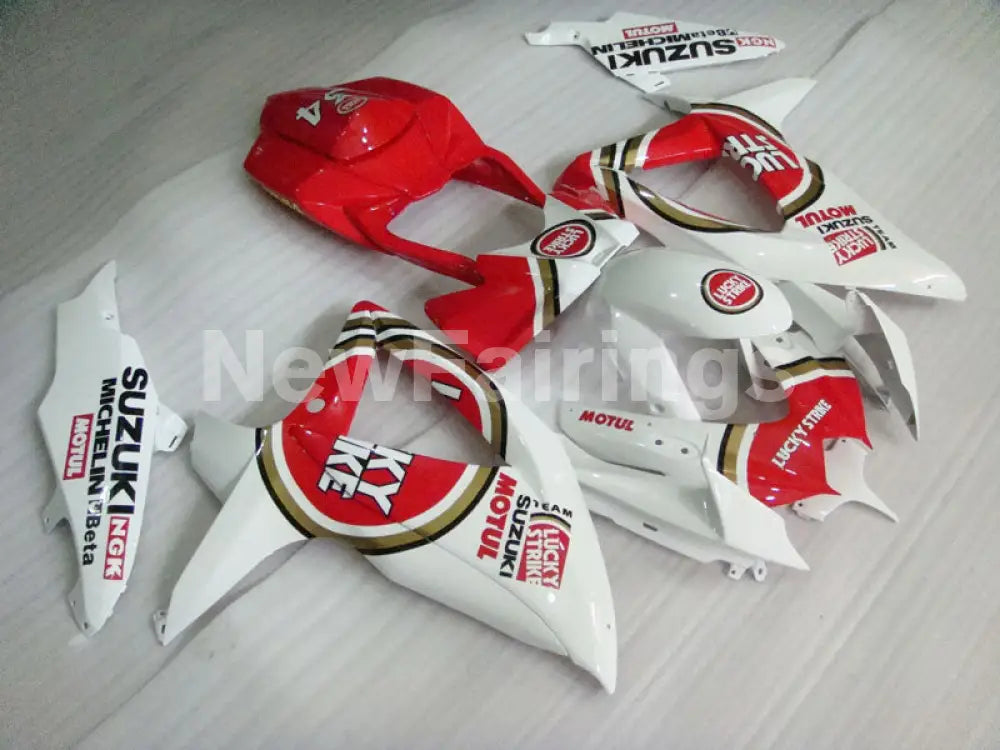 Red and White Lucky Strike - GSX-R750 08-10 Fairing Kit