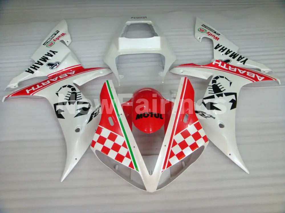 Red and White Scorpion - YZF-R1 02-03 Fairing Kit