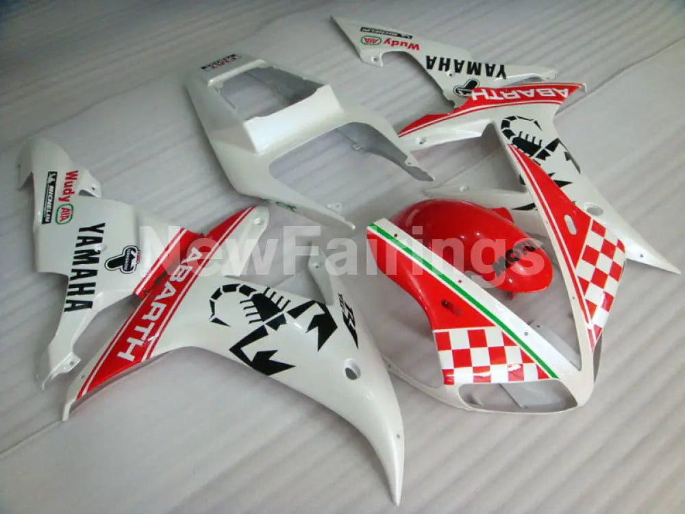 Red and White Scorpion - YZF-R1 02-03 Fairing Kit