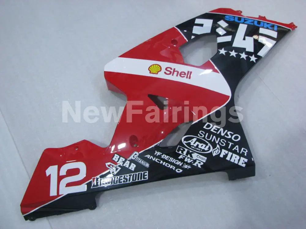 Red and Black White Factory Style - GSX-R750 04-05 Fairing