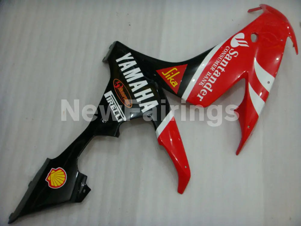 Red and Black White Santander - YZF-R1 04-06 Fairing Kit