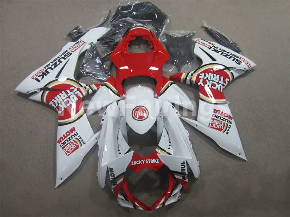 Red and White Lucky Strike - GSX-R600 11-24 Fairing Kit