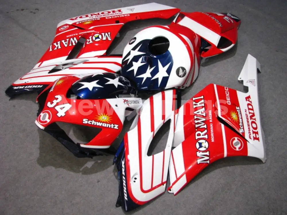 Red and White Moriwaki - CBR1000RR 04-05 Fairing Kit -