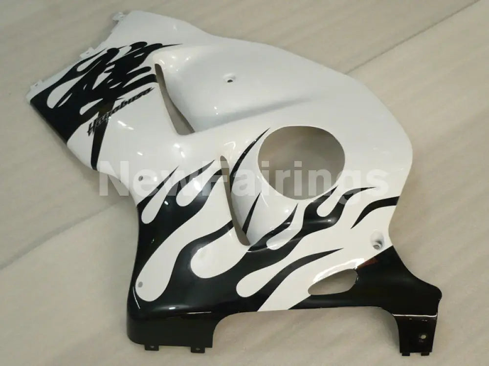 White and Black Flame - GSX1300R Hayabusa 99-07 Fairing Kit