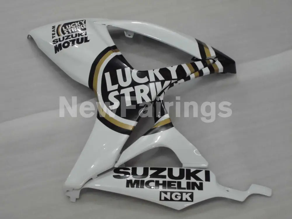 White and Black Lucky Strike - GSX-R600 06-07 Fairing Kit -